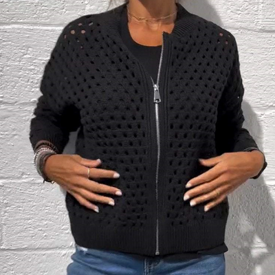 Nana | Stickad jacka med dragkedja